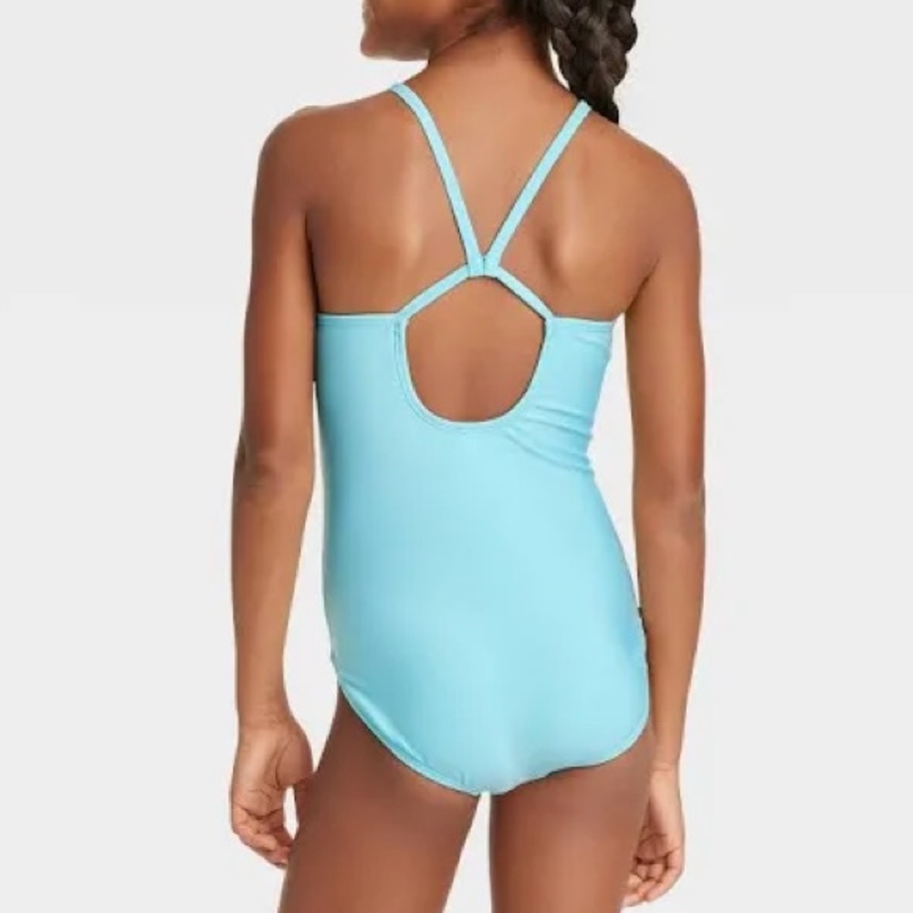 Cat & Jack Girls’ 2 Piece Swimsuit & Shorts Coverup Set - Multicolored S - Picture 2 of 6